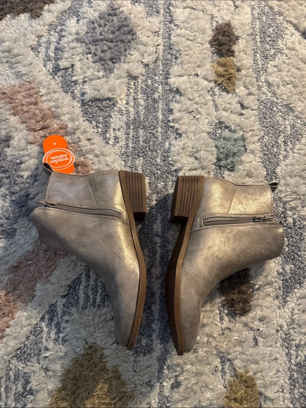 Wonder Nation Metallic Taupe Ankle Boot - Classic Side-Zip